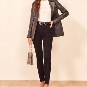 Reformation Misa High & Skinny Black Jeans Front Seam Pockets Sz‎ 29